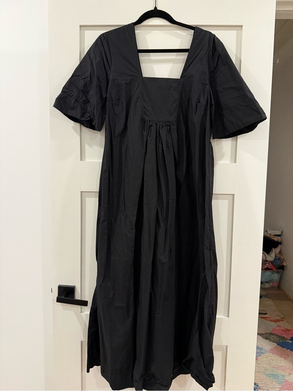 EUC Ganni Black Square-Neck Maxi Dress